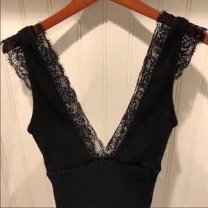 Honey Punch Black lace bodysuit Small